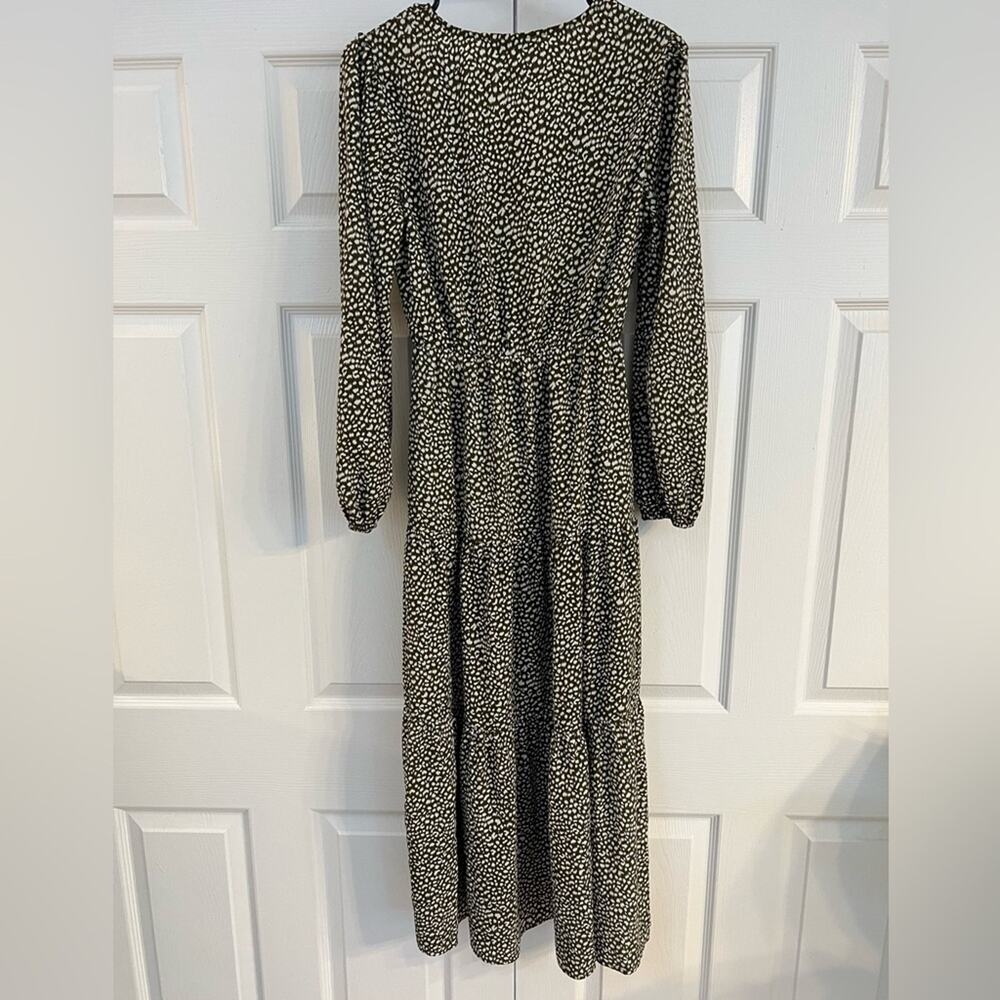 PRETTYGARDEN Fall Long Sleeve Wrap Style V Neck Ruffle Maxi Dress - Picture 4 of 8